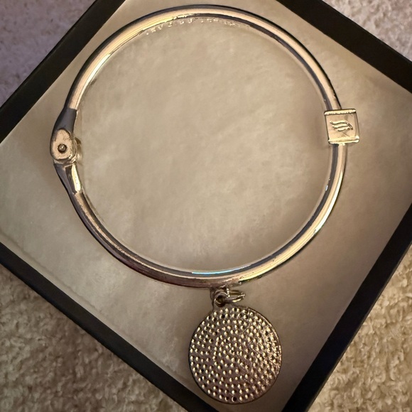 Silver Bangle Bracelet with Charm NWT - Picture 2 of 5